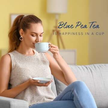 KHWAN'S TEA - Organic Butterfly Pea Flower Tea, Blue Tea, Natural Food Coloring, Caffeine Free Tea, Vegan Plant Based, Rich in Antioxidant, Sourced from Thailand, 1.8oz