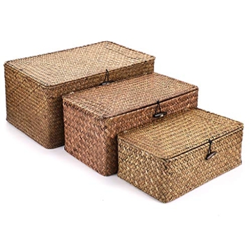 Hipiwe Handwoven Seagrass Storage Baskets - Elegant Organizers for Any Space