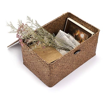Set of 3 Natural Seagrass Storage Baskets for Home Organization