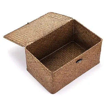 Set of 3 Natural Seagrass Storage Baskets for Home Organization