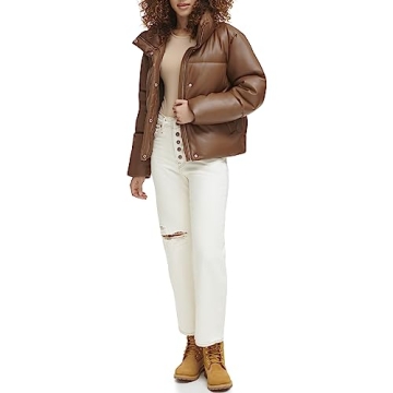 Levi's Vegan Leather Quilted Short Puffer Jacket for Women