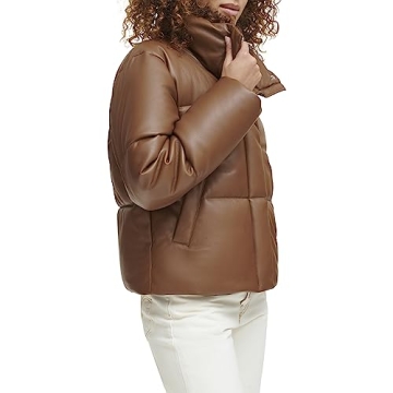 Levi's Vegan Leather Quilted Short Puffer Jacket for Women