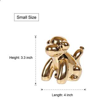 Ardax Gold Ceramic Balloon Monkey Figurine for Home Decor