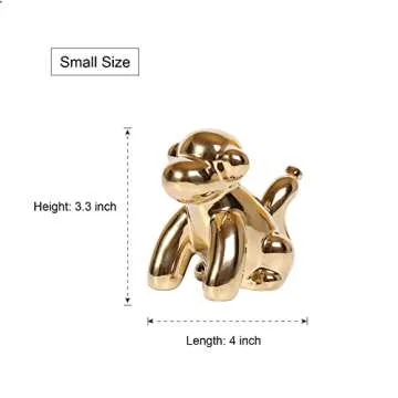 Ardax Gold Ceramic Balloon Monkey Figurine for Home Decor