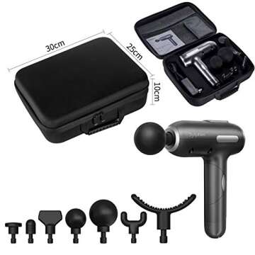 Sylphim Massage Gun Muscle Neck Back Shoulder Massager- Handheld Deep Tissue Percussion Massager, Rechargeable Powerful Massager with 7 Massage Head Attachments & Portable Bag(Black)
