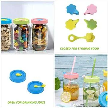 Tapas para Tarros Mason con Pajitas y Cepillo de Limpieza