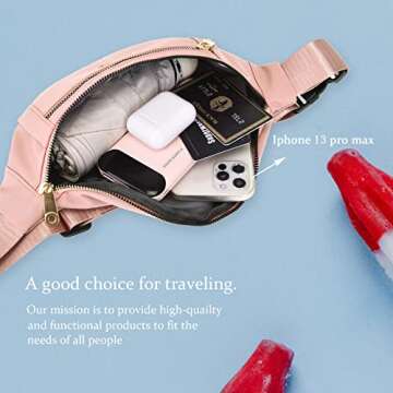 Fashionable Baby Pink Fanny Pack for Men and Women