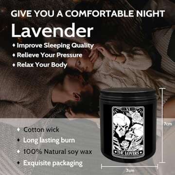 QGFM Gothic Couple Candle,Gothic Valentines Skeleton Gifts for Women Men,Tarot Scented Candle,Couples Gifts for Husband and Wife,Valentine Scented Candle Decorations for Home