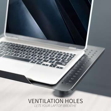 VIVO Single Laptop Notebook Desk Mount Stand, Fully Adjustable Extension with C-clamp, Fits up to 17 inch Laptops, Black, STAND-V001L