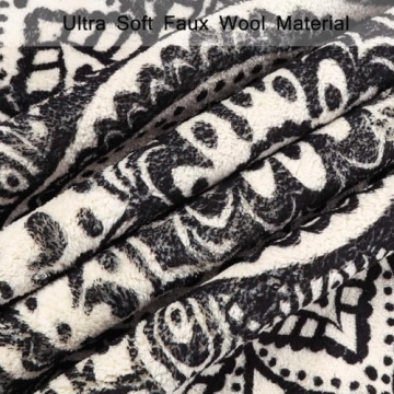 Uphome Soft Boho Round Rug Washable with Pom Poms 3'