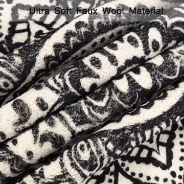 Uphome Soft Boho Round Rug Washable with Pom Poms 3'