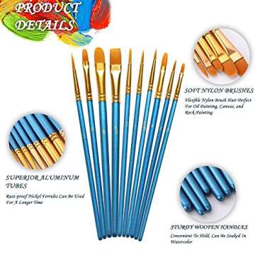 30 PCS WILLONE Artist Paint Brushes for Acrylic & Watercolor