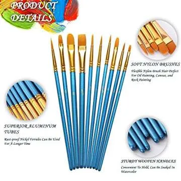 30 PCS WILLONE Artist Paint Brushes for Acrylic & Watercolor