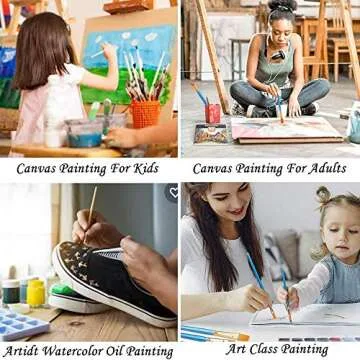 30 PCS WILLONE Artist Paint Brushes for Acrylic & Watercolor