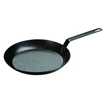 Lodge Manufacturing Company CRS12HH61 Carbon Steel Skillet, 12", Black/Orange