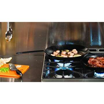 Lodge Manufacturing Company CRS12HH61 Carbon Steel Skillet, 12", Black/Orange