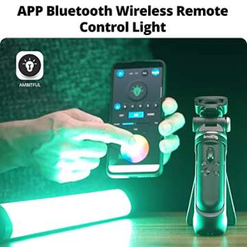 AMBITFUL A2 Full-Color RGB Tube Light, CRI 95 TLCI 97 Accurate Color,2500k-8500K Adjustable,RGB CCT ...