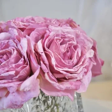 Artificial Rose Centerpiece in LED Glass Vase