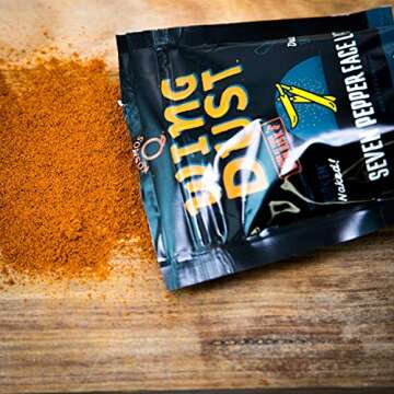 Kosmos Q Seven Pepper Face Lift Wing Dust - 5 Oz Bag for Wings, Popcorn & More - Dry BBQ Hot Wings Rub with 7-Pepper Blend, Garlic & Onion (Seven Pepper)