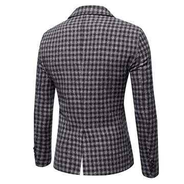 YFFUSHI Mens Floral Dress Suit Double Breasted Stripes/Plaids Stylish Casual Blazer Jacket