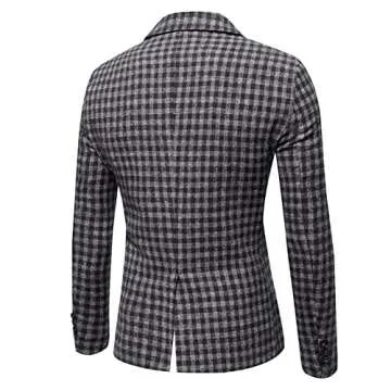 YFFUSHI Mens Floral Dress Suit Double Breasted Stripes/Plaids Stylish Casual Blazer Jacket