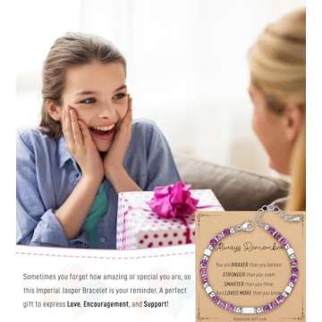 Beaded Bracelets Gifts for Teen Girls Kids Easter Basket Stuffers Teens Teenage Trendy Stuff Purple ...