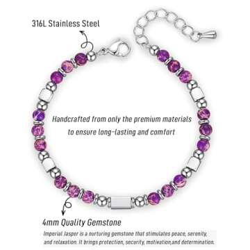 Beaded Bracelets Gifts for Teen Girls Kids Easter Basket Stuffers Teens Teenage Trendy Stuff Purple Jewelry Girls 8 12 14 16 6 10 13 15 Year Old Birthday Granddaughter Daughter Niece Stocking