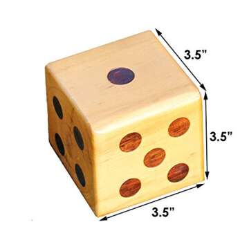 Backyard Recess Yardzee & Yard Farkle Giant Wooden 6 Dice Set for Outdoor Fun Lawn Games Picnic Barb...