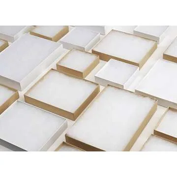 MESHA 42PC Jewelry Gift Boxes with Lids, Kraft Jewelry Box 6x5x1, Cotton Filled Brown Jewelry Boxes, Necklace Gift Box, Bracelet Gift Box, Bulk Jewelry Boxes for Shipping, Small Business, Accessories