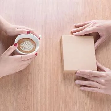 MESHA 42PC Jewelry Gift Boxes with Lids, Kraft Jewelry Box 6x5x1, Cotton Filled Brown Jewelry Boxes, Necklace Gift Box, Bracelet Gift Box, Bulk Jewelry Boxes for Shipping, Small Business, Accessories