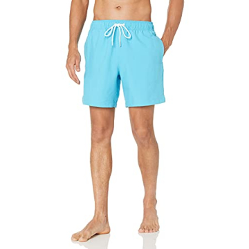 Amazon Essentials Men's 7" Quick-Dry Swim Trunk - Aqua Blue - Comfortable & Stylish