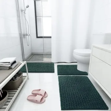 Plush and Absorbent Arotive Chenille Toilet Mat
