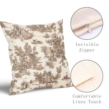 Vintage French Country Pillow Covers Set of 2 20x20 Inches