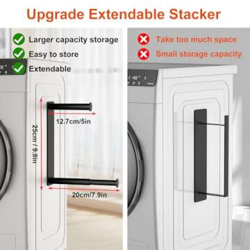 Hanger Organizer Stacker- Upgrade Extendable Magnetic Hanger Storage Rack Holder for Washing Machine Closet Laundry Room Organization, Space Saving Hanger Stacker for Adult or Child Clothes Hangers