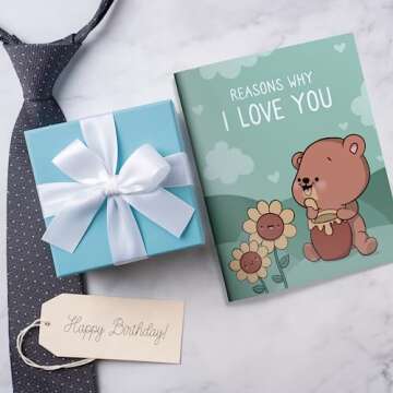 Valentines Day Anniversary Birthday Gift, For Boyfriend Girlfriend, Husband Wife, Mom Dad, Romantic Thoughtful Personalized Gift for Him Her, Reasons Why I Love You (Fill In The Blanks - Reasons Why I Love You)