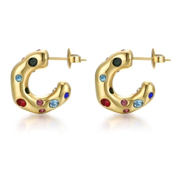 Gorgeous 14K Gold Plated Huggie Earrings for Women