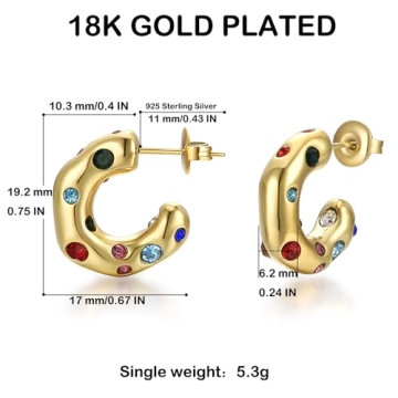 Gorgeous 14K Gold Plated Huggie Earrings for Women