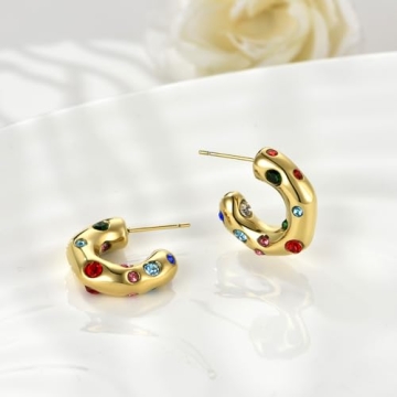 Gorgeous 14K Gold Plated Huggie Earrings for Women