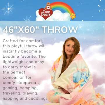 Franco Collectibles Care Bears Valentine's Day Heart Vintage Bedding Super Soft Plush Throw, 46 in x...