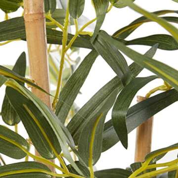 Nearly Natural 4ft Bamboo with Decorative Planter - Lifelike Elegance