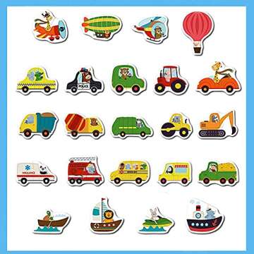 Little Bado Cars Floor Puzzles for Kids Puzzles Age 3 4 5 6 Years Olds Boys and Girls Animals Jigsaw Puzzles Children Toddlers Easy Puzzles for 3 Year Old Match Puzzle