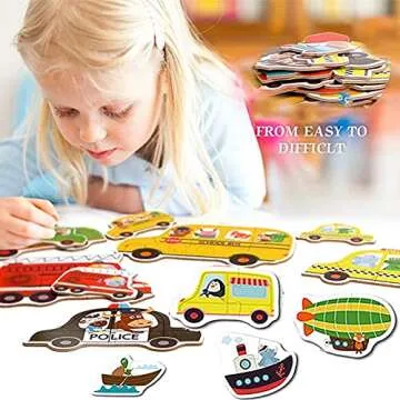 Little Bado Cars Floor Puzzles for Kids Puzzles Age 3 4 5 6 Years Olds Boys and Girls Animals Jigsaw Puzzles Children Toddlers Easy Puzzles for 3 Year Old Match Puzzle