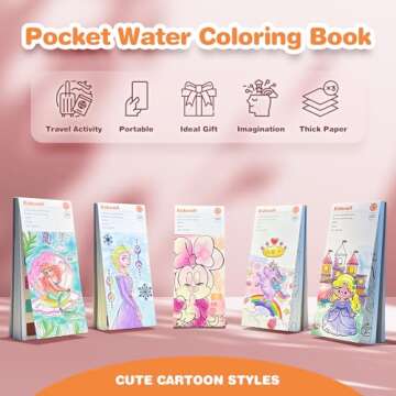 Paint with Water Coloring Books for Kids, Pocket Mess Free Watercolor Painting Kit, Water Color Pain...