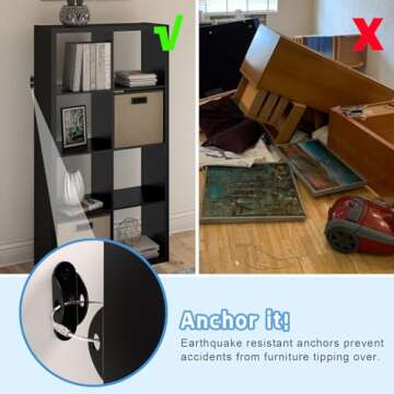 10 Pack Furniture Wall Anchors for Baby Proofing, Anti Tip Furniture Anchors, Secure 400 Pound Furni...