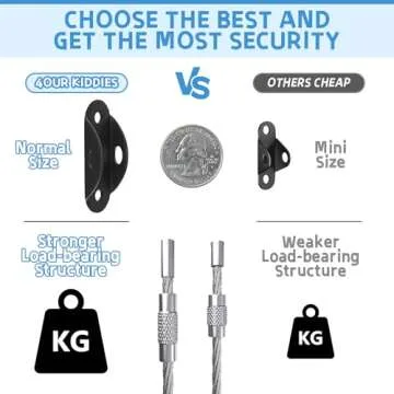 10 Pack Furniture Wall Anchors for Baby Proofing, Anti Tip Furniture Anchors, Secure 400 Pound Furniture, Dresser, Bookcase to Wall Prevent Falling, Earthquake Straps for Child Safety (Black)