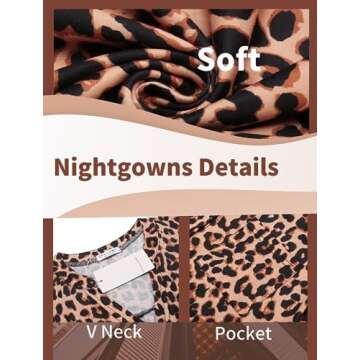 Ekouaer Button Down Nightgown Soft Stylish Nightwear