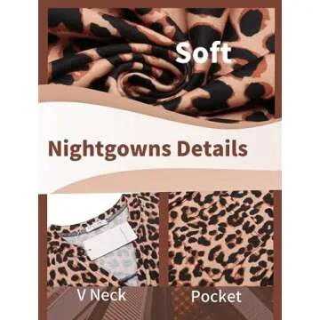 Ekouaer Button Down Nightgown Soft Stylish Nightwear