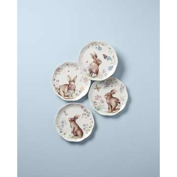Lenox 893465 Butterfly Meadow Bunny 4-Piece Accent Plate Set