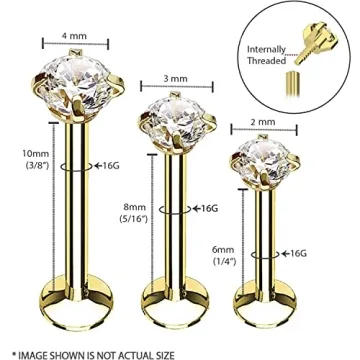 BodyJ4You 16G Studs for Cartilage Bump Care