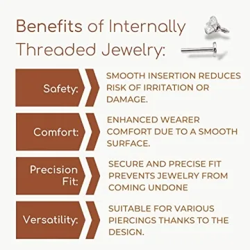 BodyJ4You 16G Studs for Cartilage Bump Care